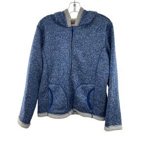 Seven Apparel Women's Full Zip Hoodie Blue/White Size Medium Size Medium Pockets